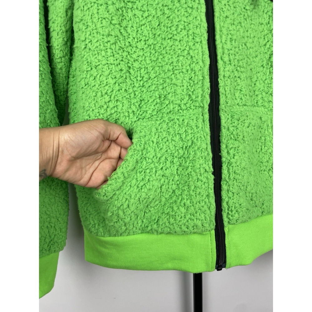 Black Craft Cult Green Sherpa Fleece Full Zip Hoodie Witch‎ Pentagram Size XS - Picture 5 of 9